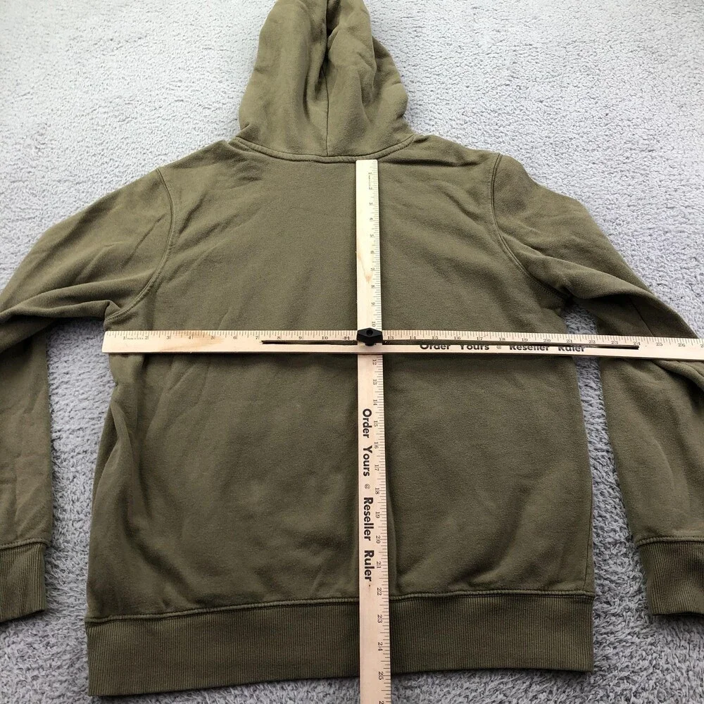 The North Face Hoodie Mens Medium Green Pullover Fleece Sweatshirt Logo